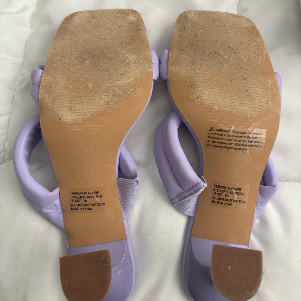 Fashion to Figure Purple Puffy Heeled Sandals wide - Picture 4 of 5